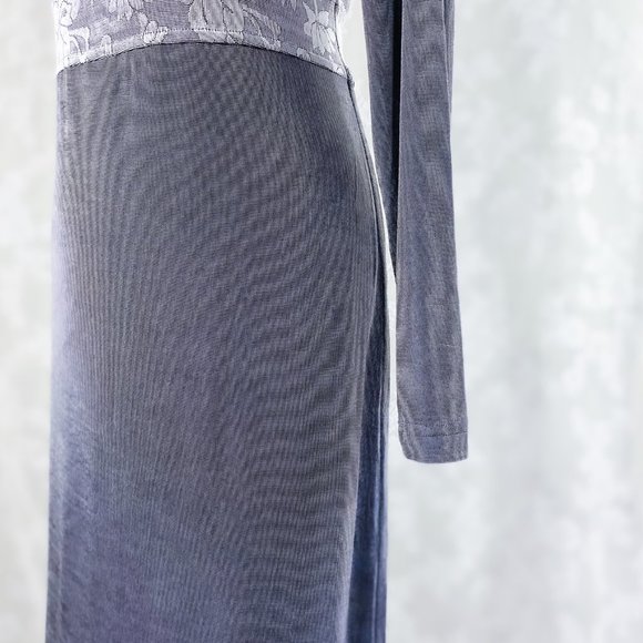 Gray Long Sleeve Lace Bodycon Dress Dressing Clio Waist Detail Stretch Gown S - Picture 7 of 13